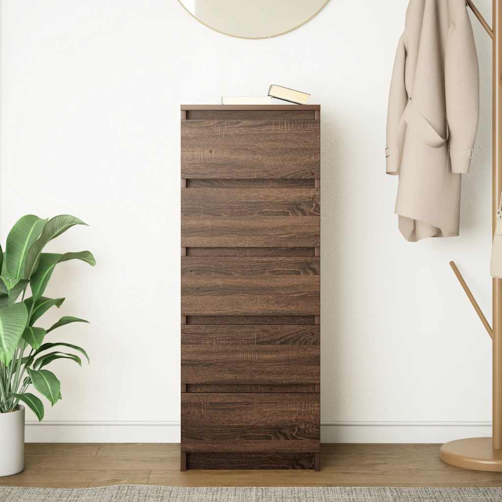 Sideboard with Drawers Brown Oak 37.5x35x99 cm Engineered Wood